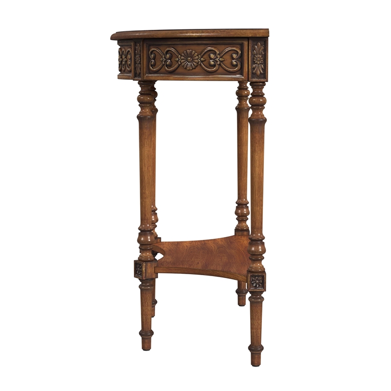 Beaumont Lane Traditional Antique Cherry Demilune Console Table
