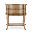Beaumont Lane Transitional Oval 2-Drawer Side Table in Antique Beige