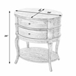Beaumont Lane Transitional Oval 2-Drawer Side Table in Antique Beige