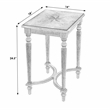 Beaumont Lane Traditional Solid Wood Inlay Accent Table in Antique Beige