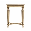 Beaumont Lane Traditional Solid Wood Inlay Accent Table in Antique Beige