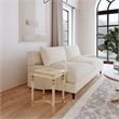 Beaumont Lane Traditional Solid Wood Inlay Accent Table in Antique Beige