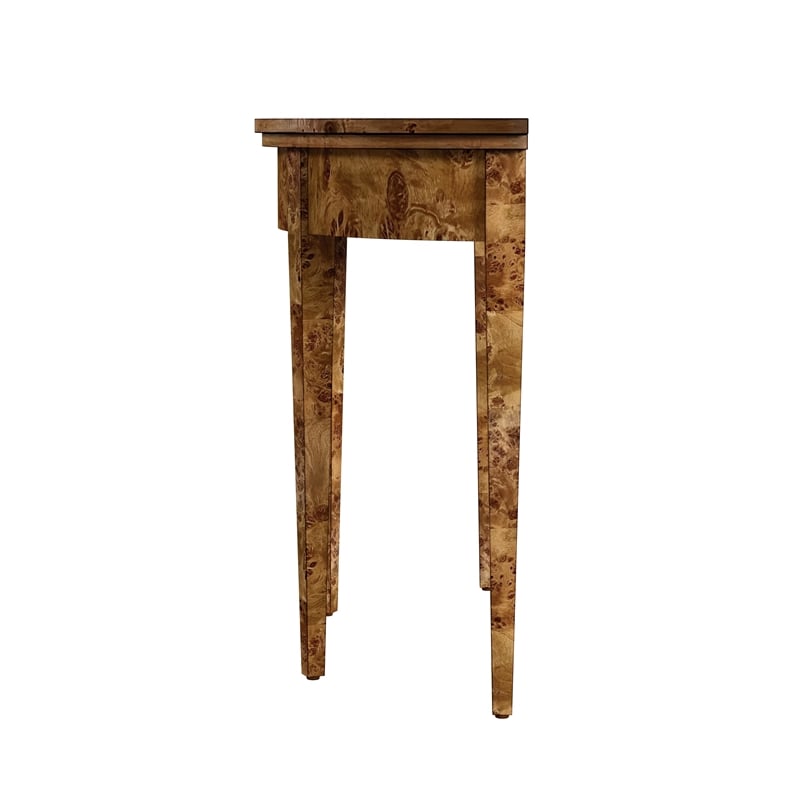Beaumont Lane Traditional Burl Wood Demilune 36