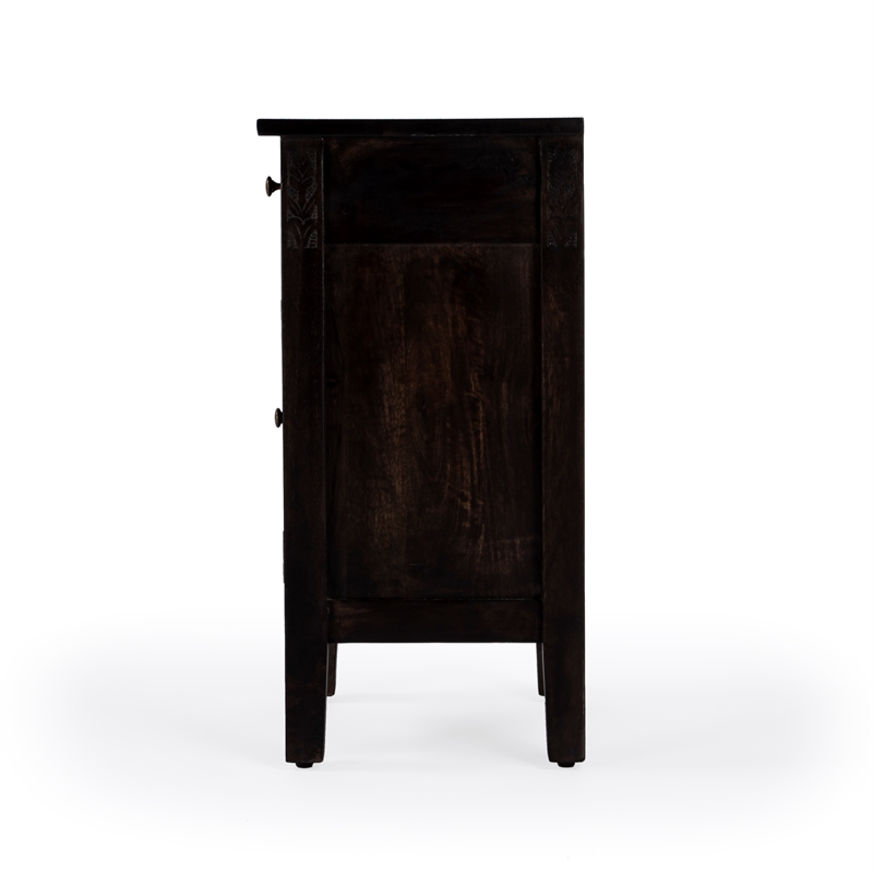 Beaumont Lane Transitional Solid Wood Accent Table in Dark Brown