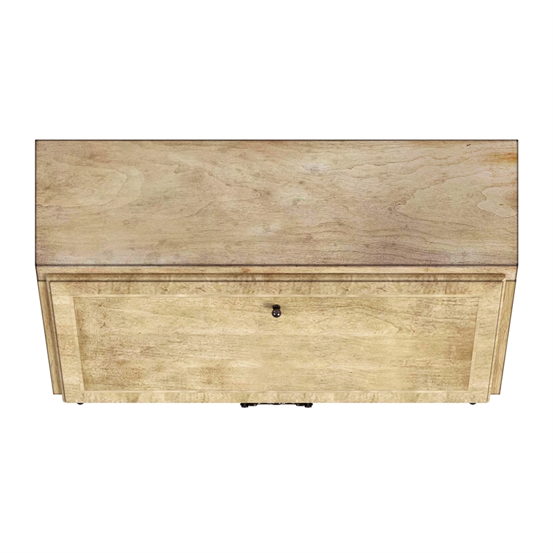 Beaumont Lane Rubberwood Beige Secretary Desk Rectangular Drop Front 25.5