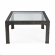 Beaumont Lane Traditional Glass And Square Coffee Table in Charcoal