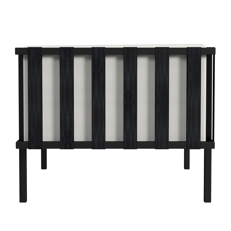 Beaumont Lane Contemporary Outdoor Patio Sofa in Black And White