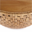 Beaumont Lane Coastal Round Rattan Drum Coffee Table in Natural Rattan