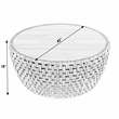 Beaumont Lane Coastal Round Rattan Drum Coffee Table in Natural Rattan