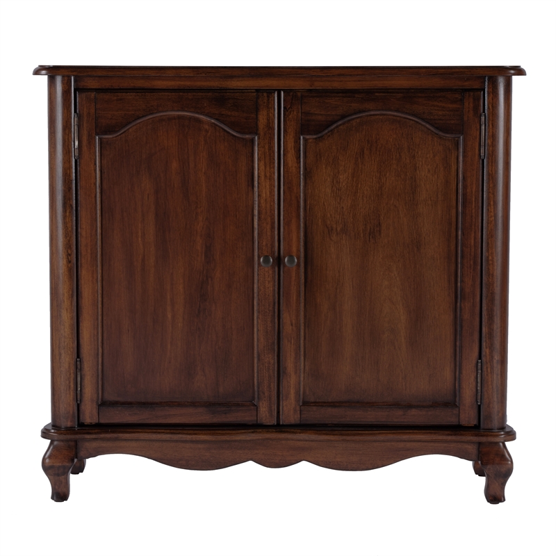 Beaumont Lane Traditional European Wood Accent Cabinet in Antique Cherry