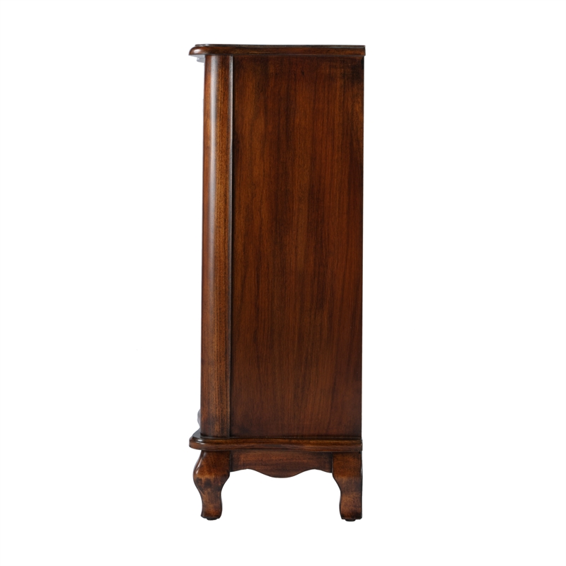 Beaumont Lane Traditional European Wood Accent Cabinet in Antique Cherry