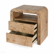 Beaumont Lane Contemporary 2 Drawer Nightstand in Light Burl