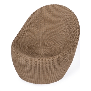 Beaumont Lane Coastal Rattan Outdoor Nest Chair in Natural Rattan
