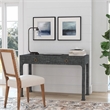 Beaumont Lane Traditional And Wood 2-Drawer Desk in Charcoal Raffia