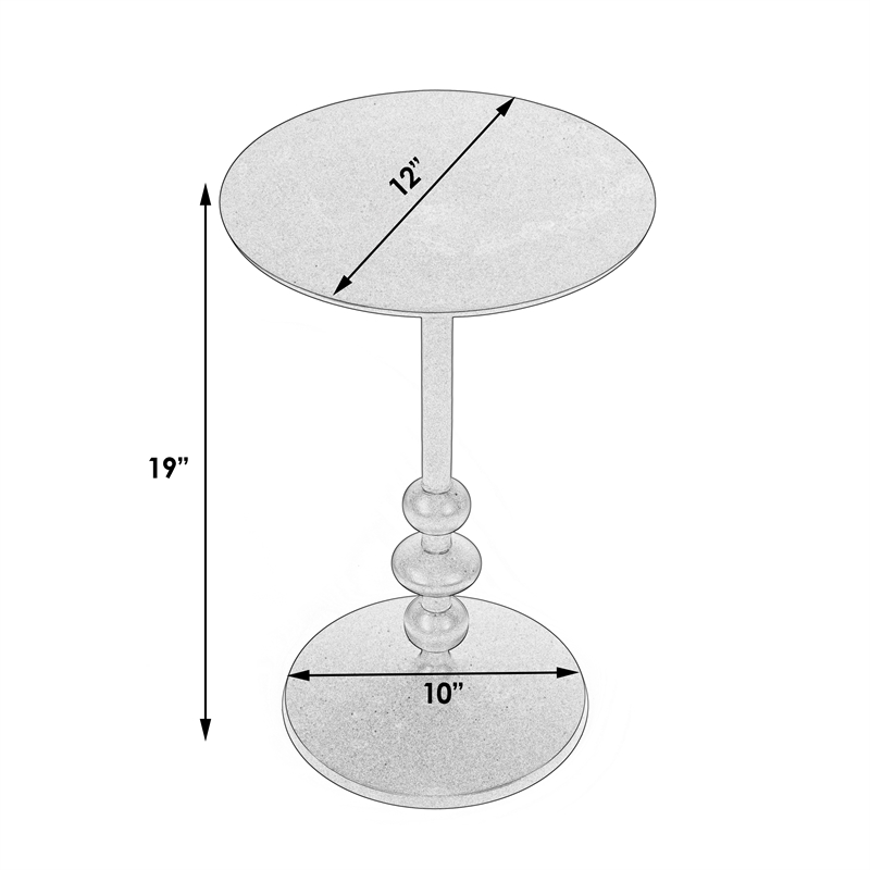 Beaumont Lane Transitional Outdoor Round Metal End Table In Matte Black