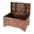 Beaumont Lane Transitional Wood Storage Trunk Coffee Table In Pink