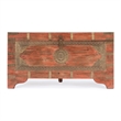 Beaumont Lane Transitional Wood Storage Trunk Coffee Table In Pink