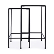 Beaumont Lane Transitional Outdoor Granite Stone & Iron Nesting Table In Black
