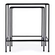 Beaumont Lane Transitional Outdoor Granite Stone & Iron Nesting Table In Black