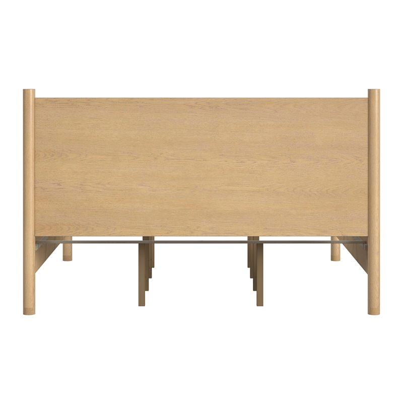 Beaumont Lane Wood Mid-Century Rounded Leg King Bed in Natural