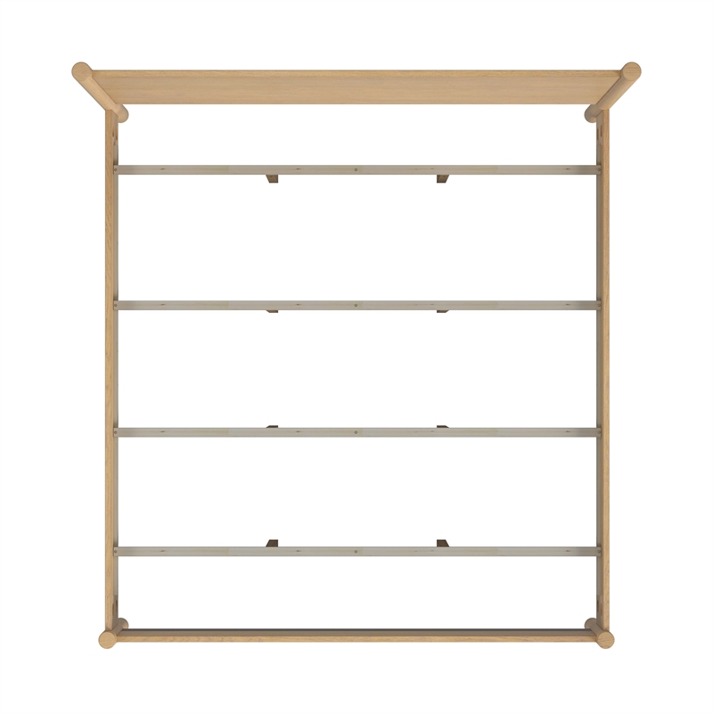 Beaumont Lane Wood Mid-Century Rounded Leg King Bed in Natural