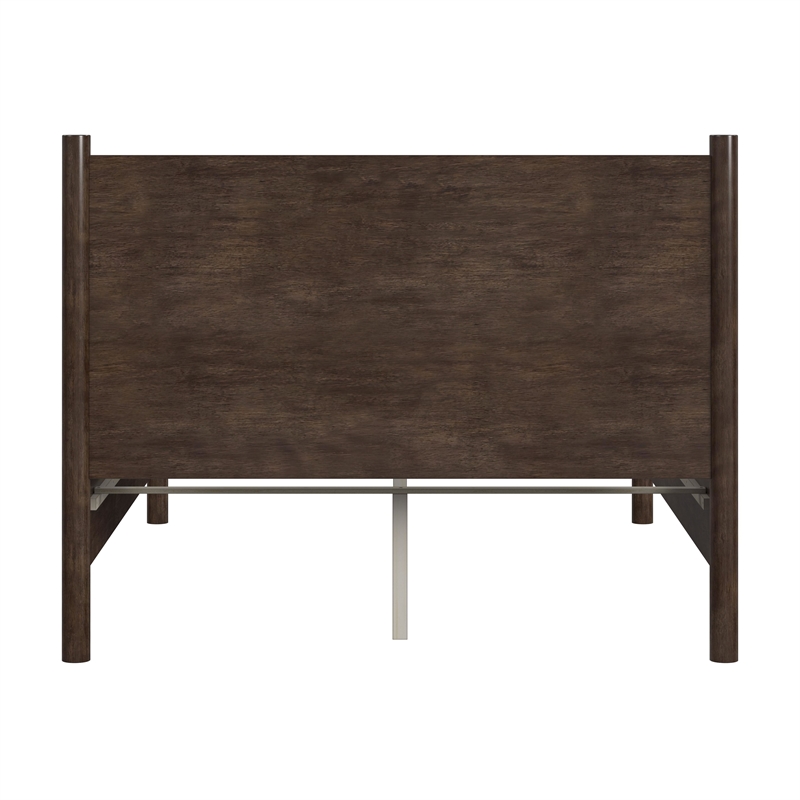 Beaumont Lane Mid-Century Rounded Leg Queen Bed in Soft Brown