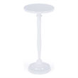 Beaumont Lane Traditional Outdoor Round Metal Pedestal Side Table in Ivory