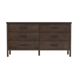 Beaumont Lane Mid-Century 6 Drawer Rounded Leg Wood Dresser in Soft Brown