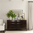 Beaumont Lane Mid-Century 6 Drawer Rounded Leg Wood Dresser in Soft Brown