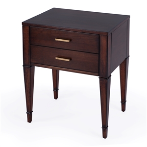 Beaumont Lane Wood Contemporary 2 Drawer End Table in Cherry