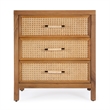 Beaumont Lane Modern Cane And Solid Wood 3 Drawer Chest in Natural
