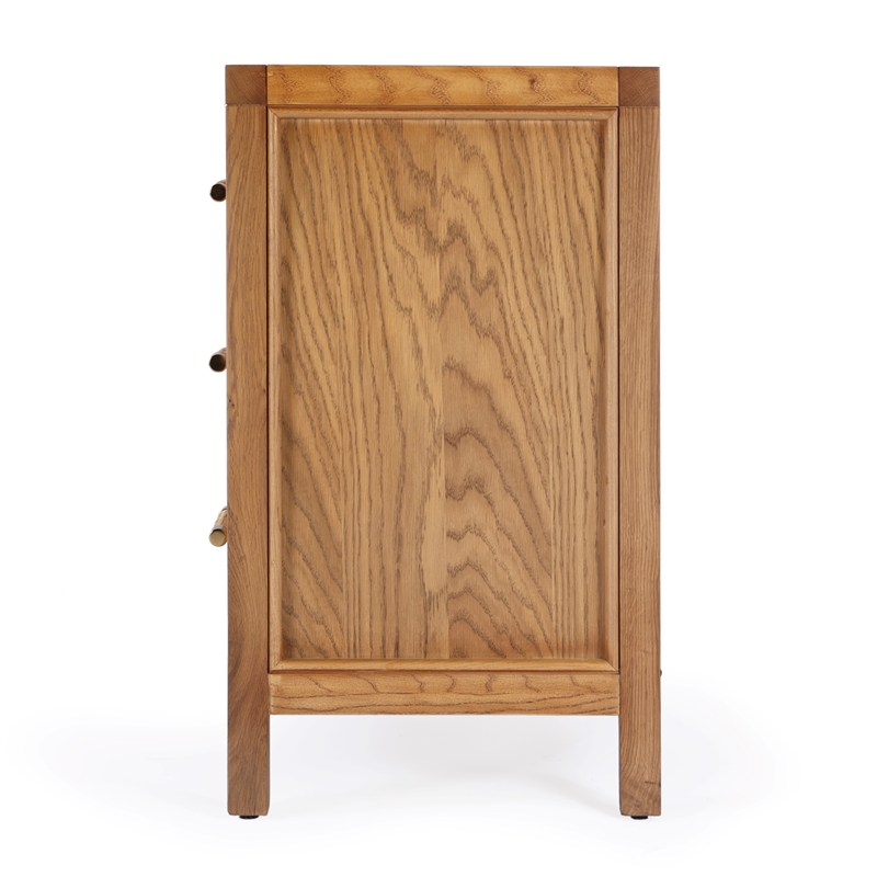 Beaumont Lane Modern Cane And Solid Wood 3 Drawer Chest in Natural
