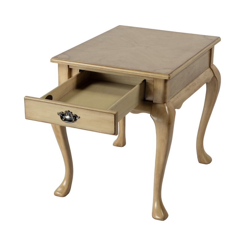 Beaumont Lane Traditional 1-Drawer End Table in Antique Beige