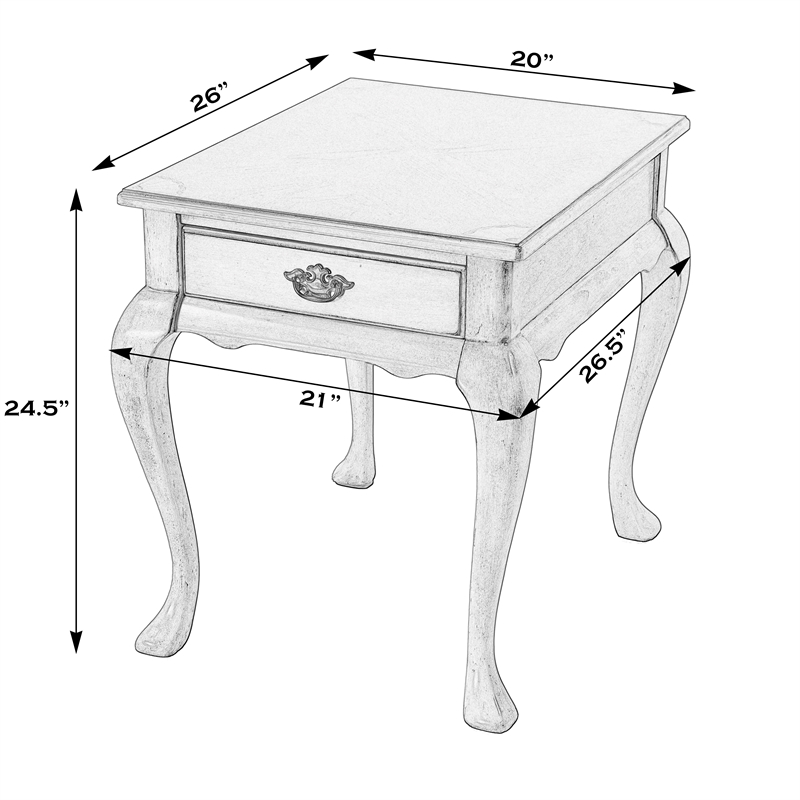 Beaumont Lane Traditional 1-Drawer End Table in Antique Beige