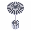 Beaumont Lane Modern Stainless Steel & Bone Inlay Round Side Table in Gray