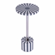 Beaumont Lane Modern Stainless Steel & Bone Inlay Round Side Table in Gray