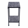 Beaumont Lane Modern Resin And Bone Inlay Side Table in Black / White