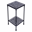 Beaumont Lane Modern Resin And Bone Inlay Side Table in Black / White