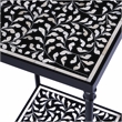 Beaumont Lane Modern Resin And Bone Inlay Side Table in Black / White