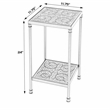 Beaumont Lane Modern Resin And Bone Inlay Side Table in Black / White