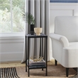 Beaumont Lane Modern Resin And Bone Inlay Side Table in Black / White