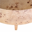 Beaumont Lane Mid-Century Round Burl Coffee Table in Light Brown Burl