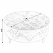 Beaumont Lane Mid-Century Round Burl Coffee Table in Light Brown Burl