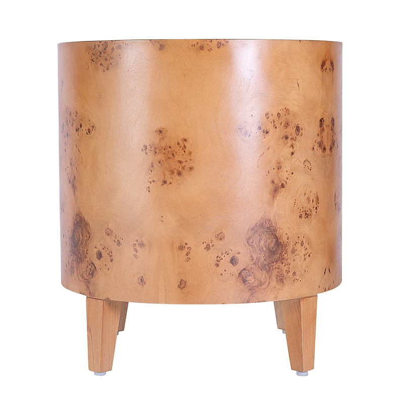 Beaumont Lane Modern Burl Wood End Table in Traditional Burl