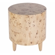 Beaumont Lane Contemporary Burl Wood End Table in Light Burl