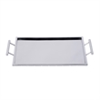 Beaumont Lane Modern Rectangle Serving Tray in Polished Silver