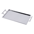 Beaumont Lane Modern Rectangle Serving Tray in Polished Silver