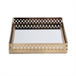 Beaumont Lane Modern Rectangle Serving Tray in Polished Gold