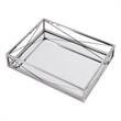 Beaumont Lane Modern Rectangle Serving Tray in Polished Silver