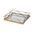 Beaumont Lane Modern Rectangle Mirrored Serving Tray in Polished Gold